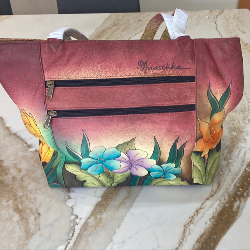 Anuschka Multicolor Floral Tote Bag